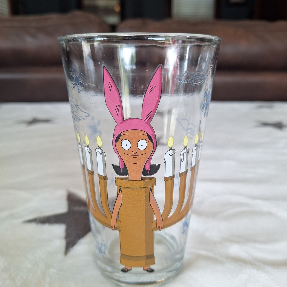 2018‎ Bob's Burgers Louise Menorah Glass 16oz Glass Hanukkah Gift Humor